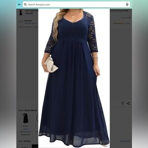 Nemidor Plus Sized Collection Navy Blue Gown Size 16